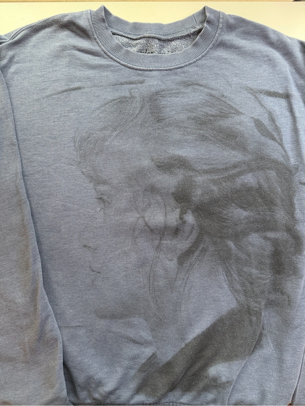 Taylor Swift S Evermore Portrait Crewneck Sweatshirt in Dusty Blue